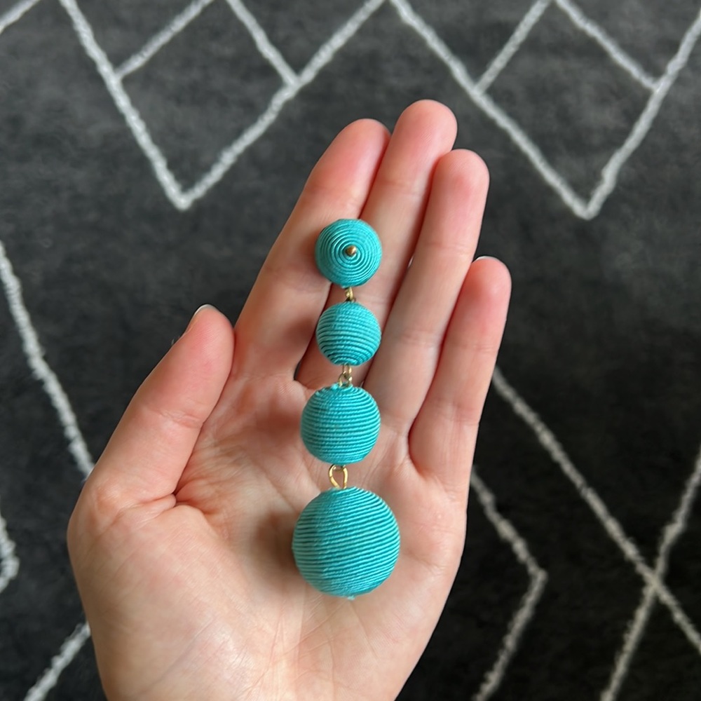 Blue Bubble Dangle Statement Earrings - image 4